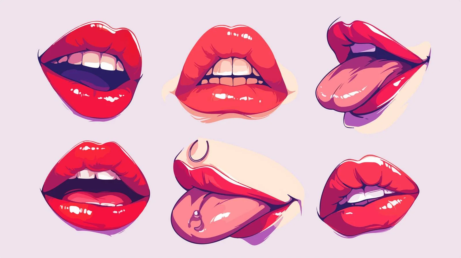 Vibrant Female Fashion with Red Lipstick — free download from Dotvec