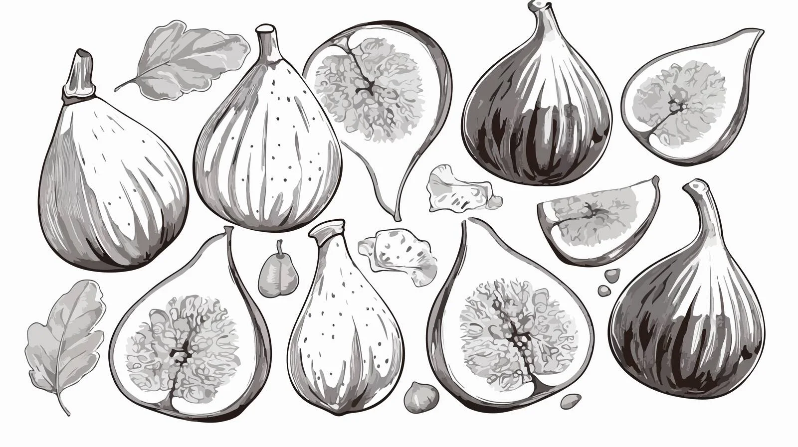 Assorted Fresh and Dried Fruits with Leaf Slices — free download from Dotvec