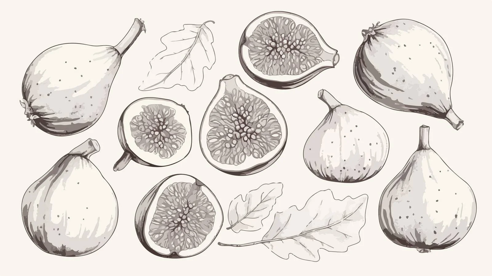 Variety of Fresh & Dried Fruits with Leaves — free download from Dotvec