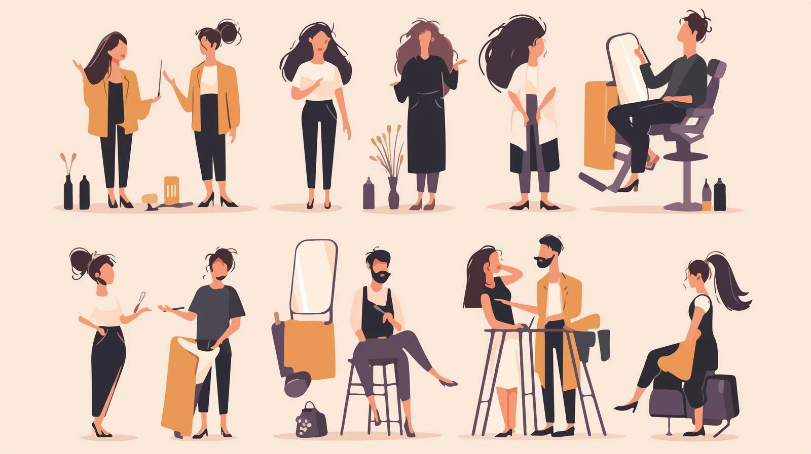 Modern Stylists: Stylish Couple at Barber — free download from Dotvec