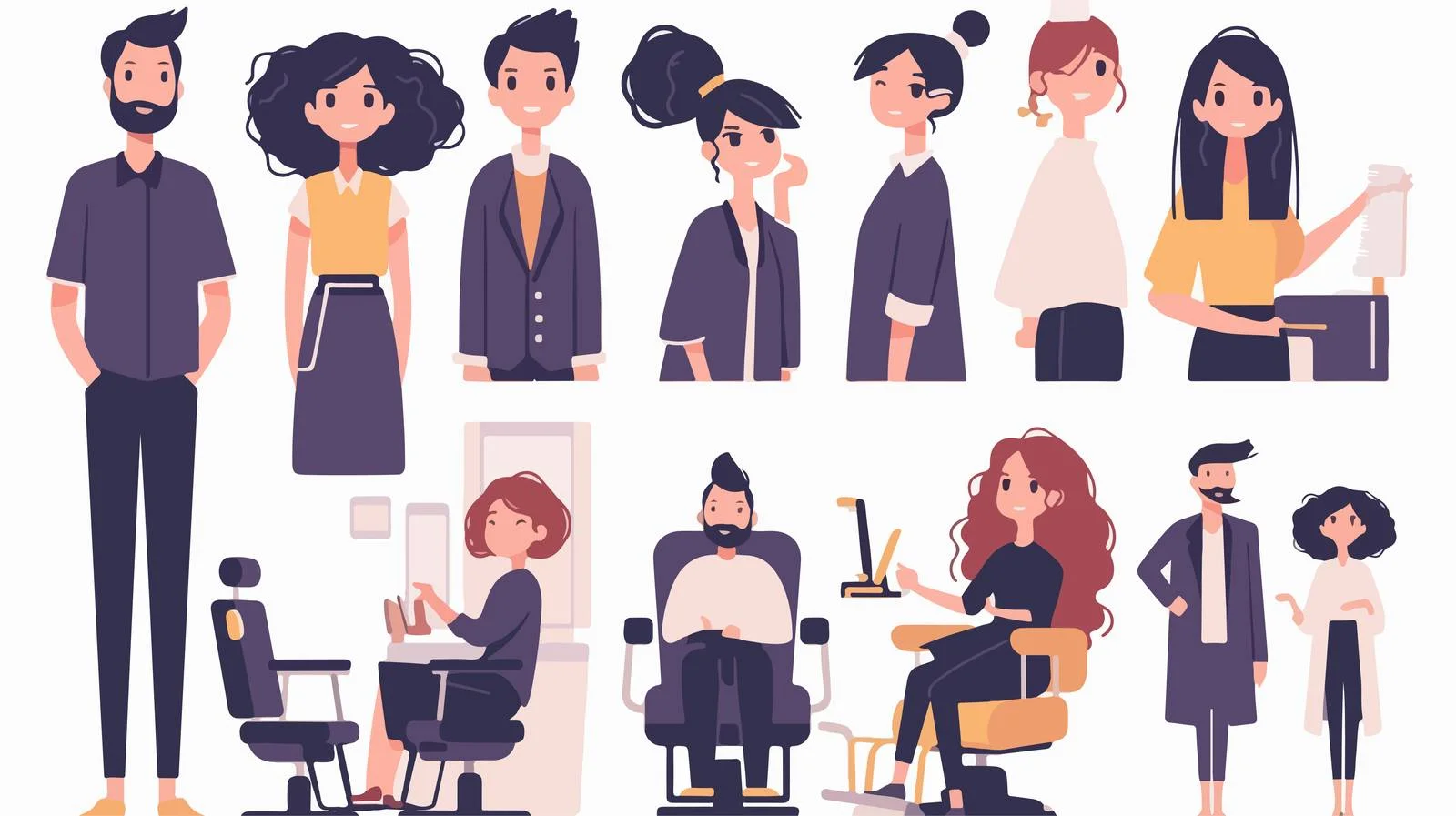 Modern hair salon with stylish clientele — free download from Dotvec