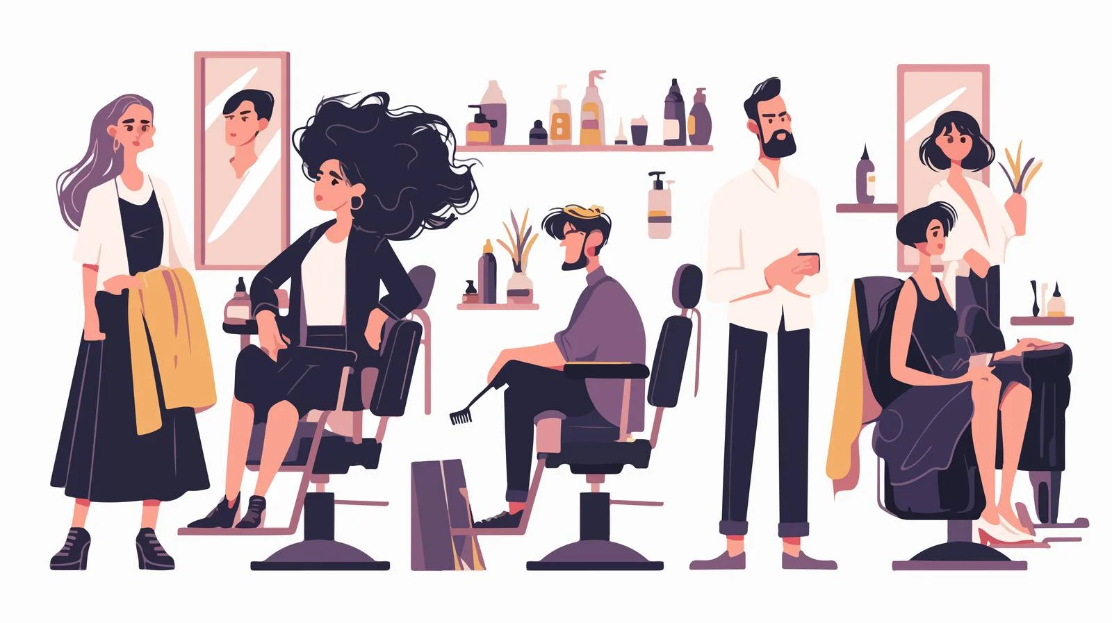 Stylish male and female at barbershop — free download from Dotvec
