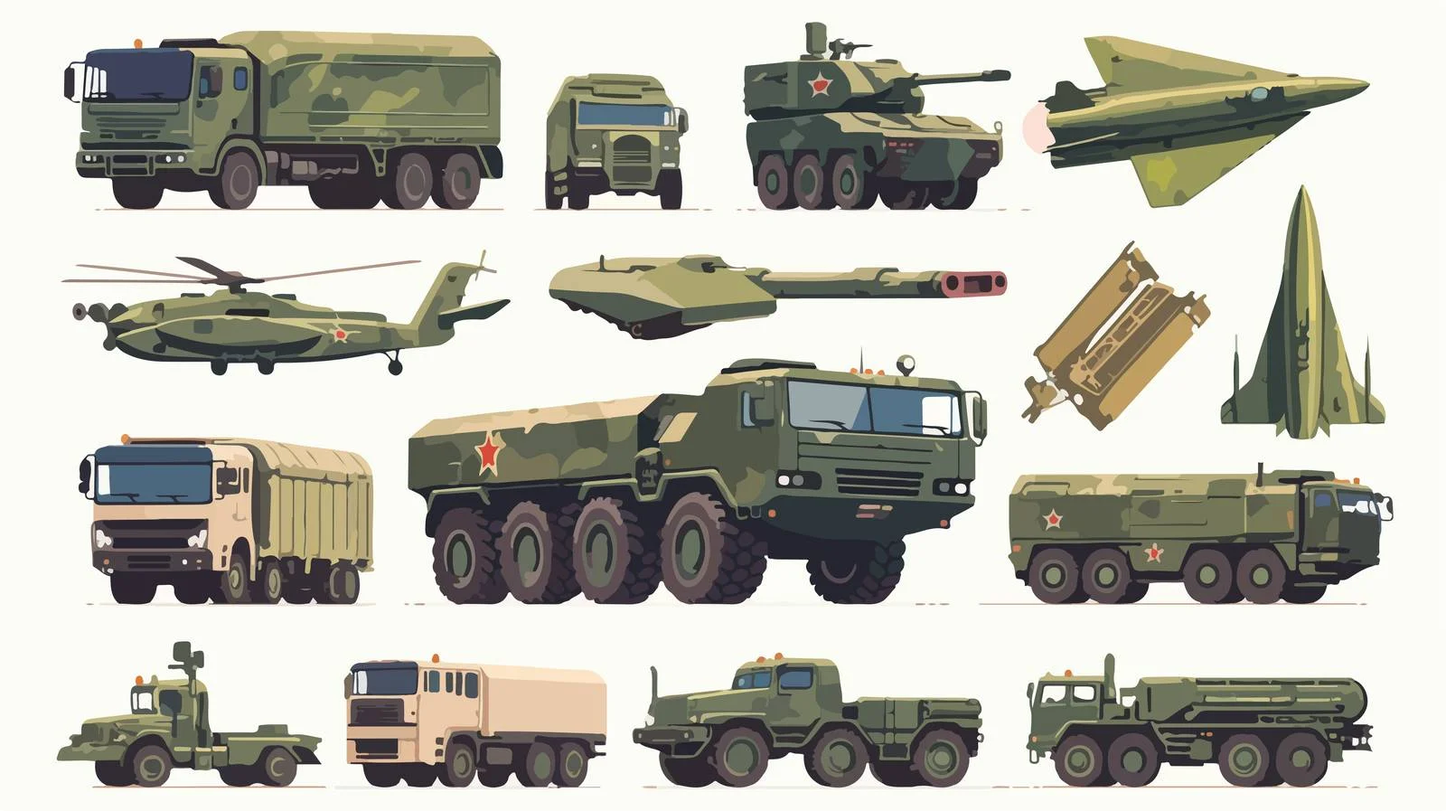 Diverse Military Vehicles: Modern Fleet Showcase — free download from Dotvec