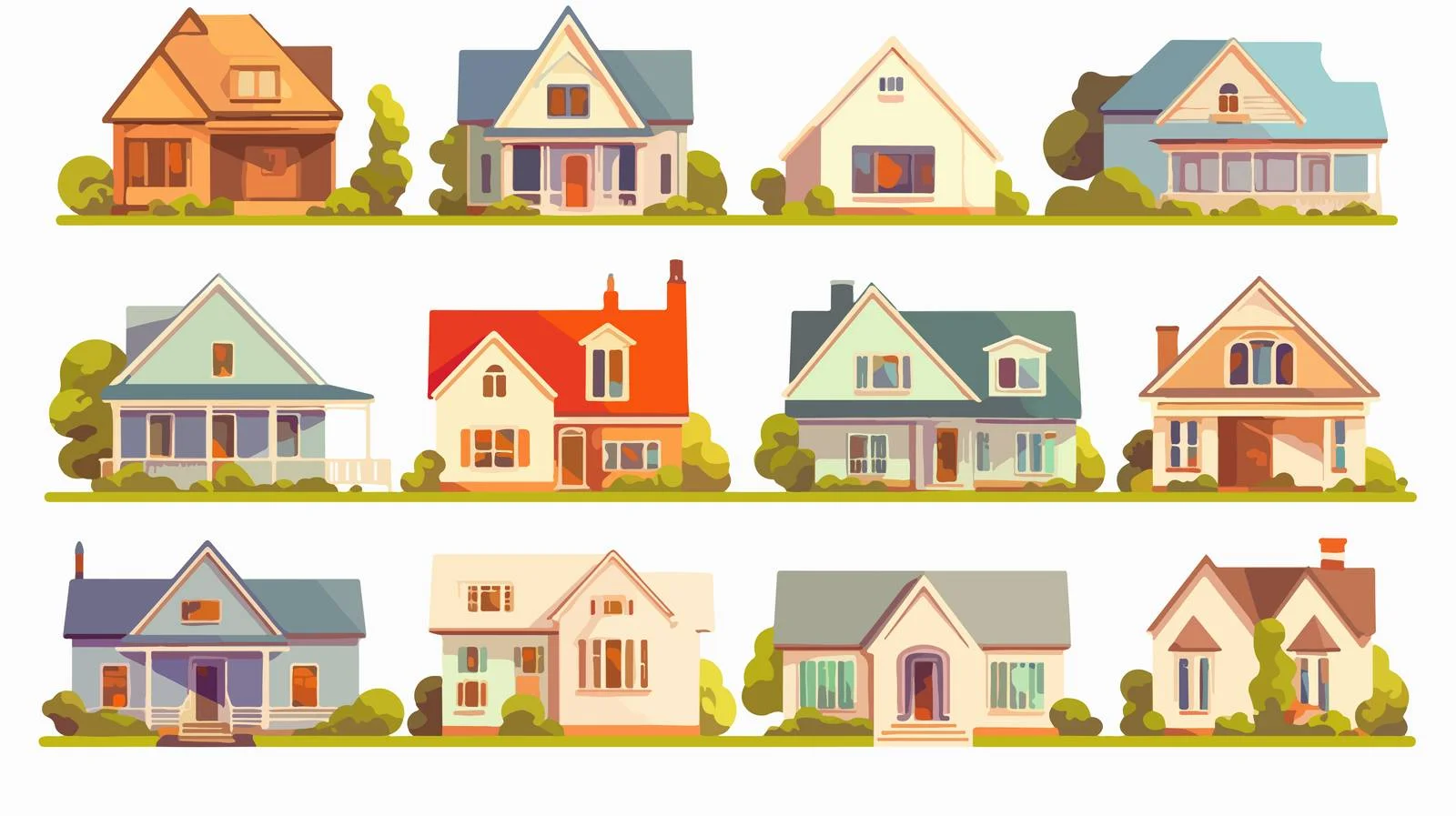 Varied Residential Homes Array — free download from Dotvec
