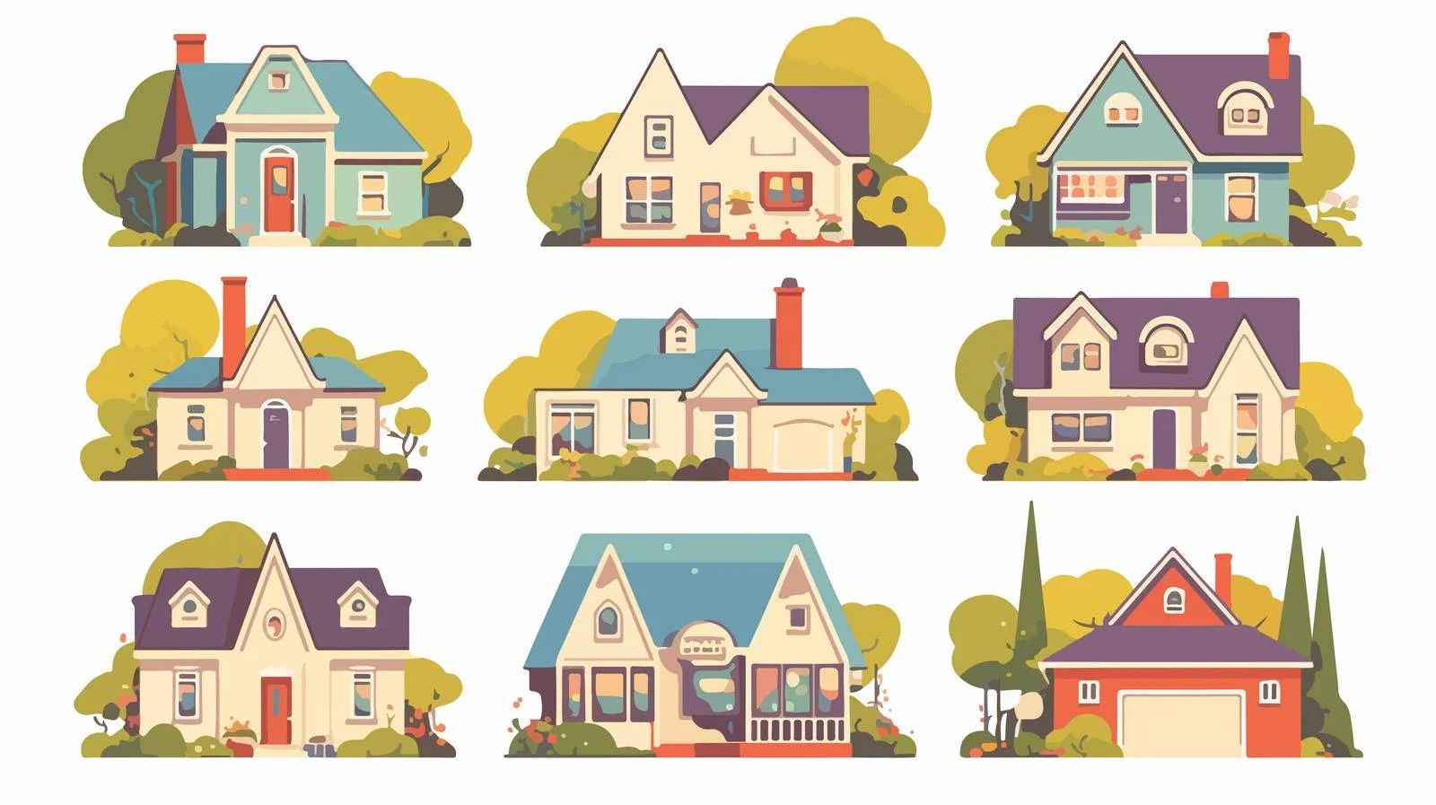 Modern Residential Buildings Collection Facades — free download from Dotvec