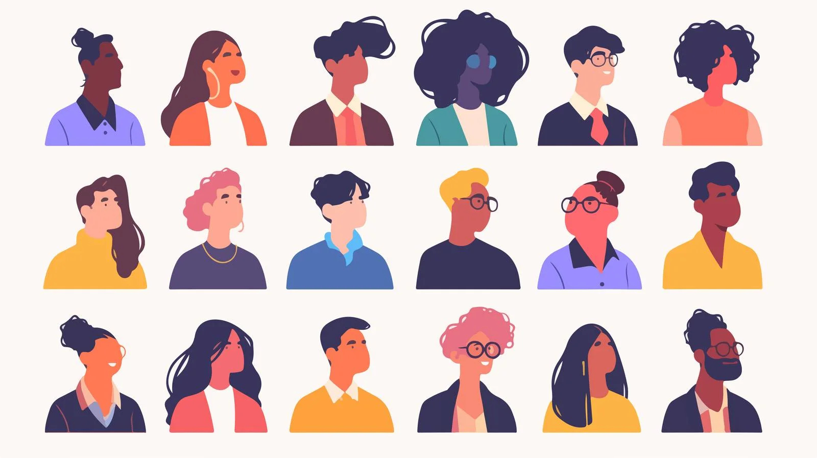 Diverse individuals avatars flat design illustration — free download from Dotvec