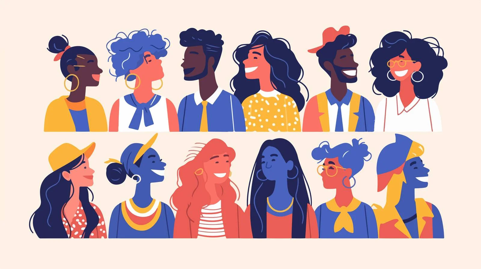 Diverse Group Avatars in Flat Style — free download from Dotvec