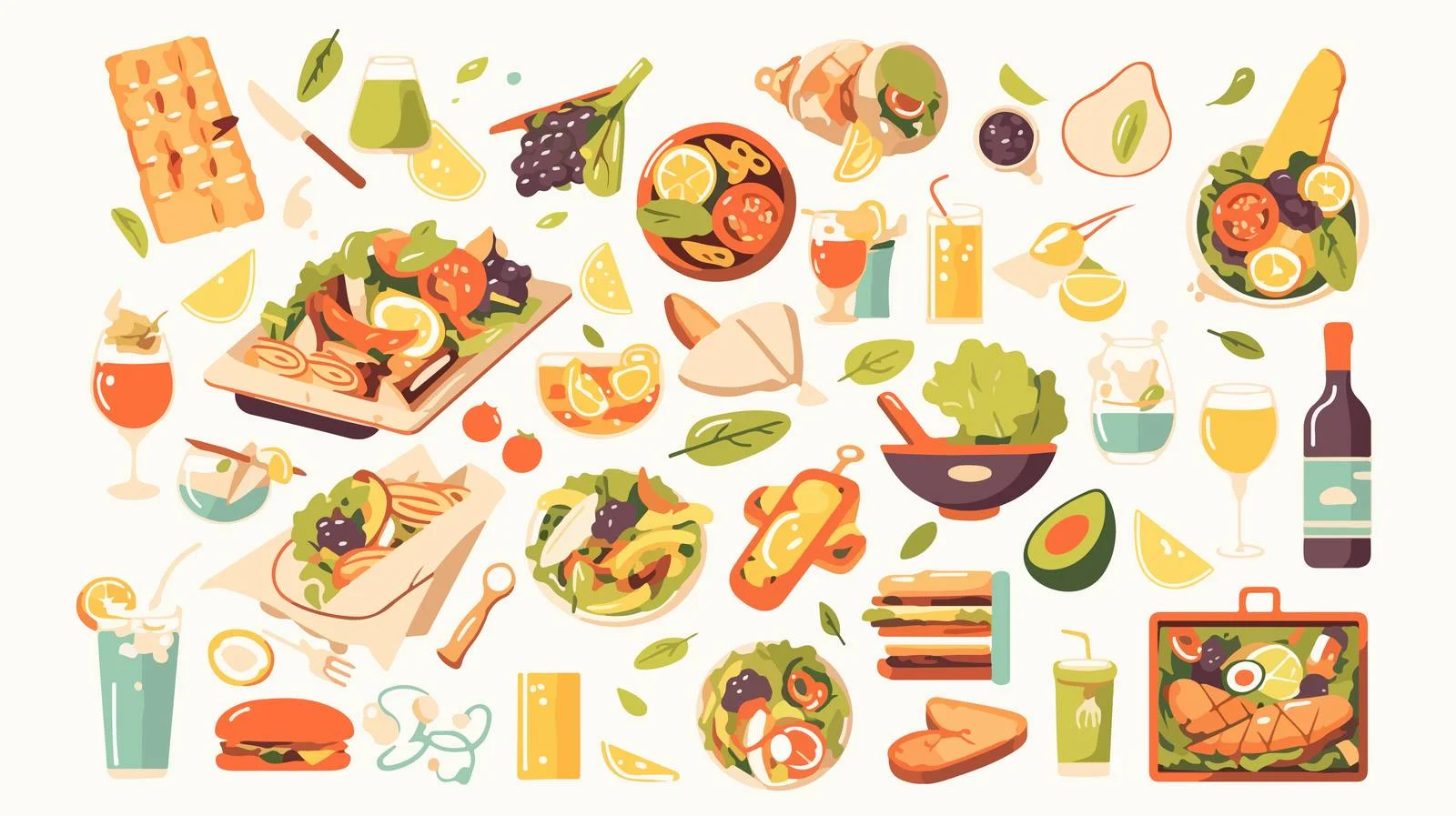 Assorted Picnic Food and Refreshments Display — free download from Dotvec