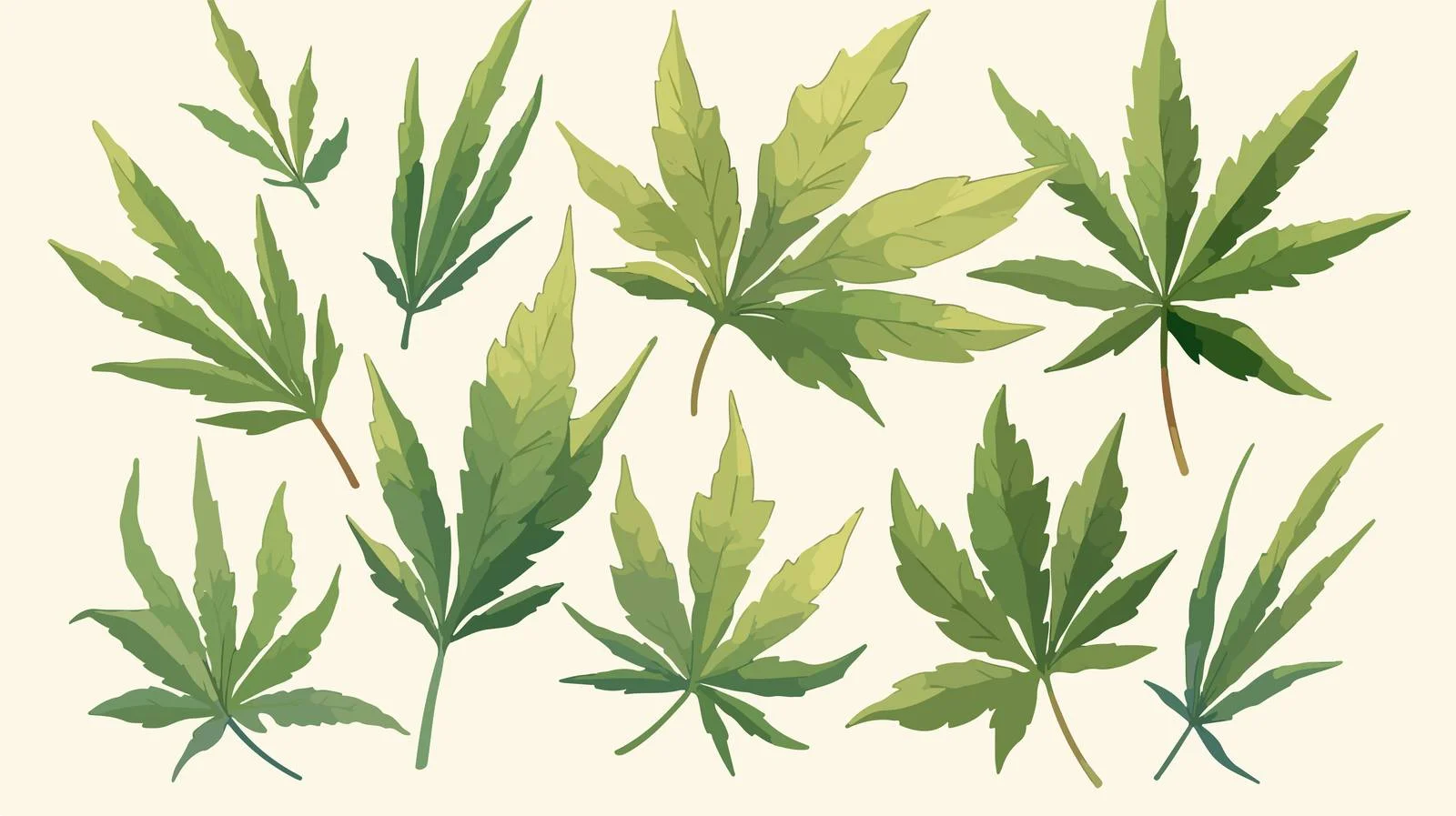 Fresh Realistic Green Hemp Seeds Collection — free download from Dotvec