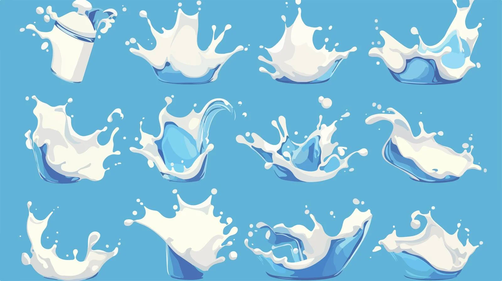 Elegant Milk Splash and Flowing Pour — free download from Dotvec