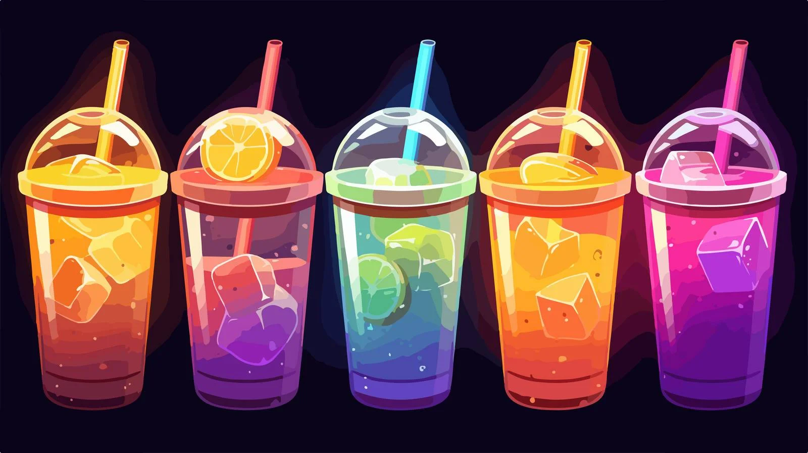 Assorted Smoothies in Disposable Cups with Lid — free download from Dotvec