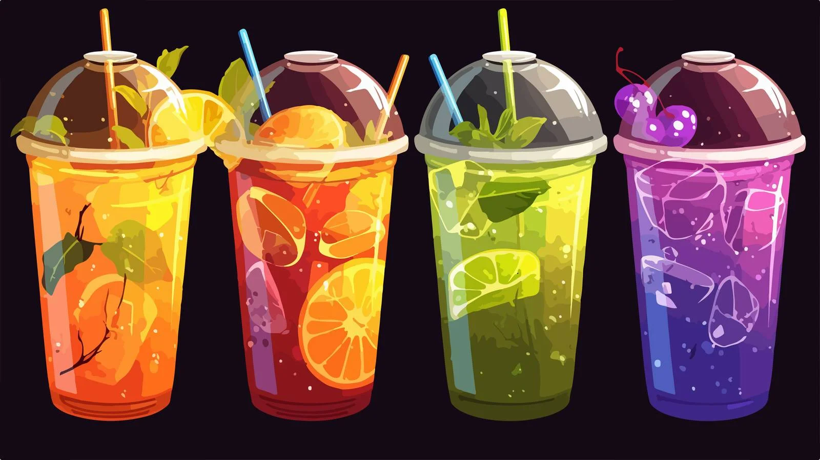 Assorted Smoothies in Cup with Lid — free download from Dotvec