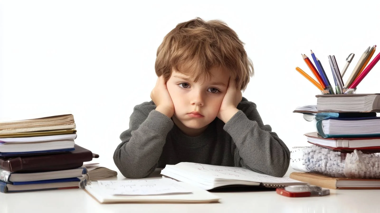 Challenging School Assignment on White Background — free download from Dotvec