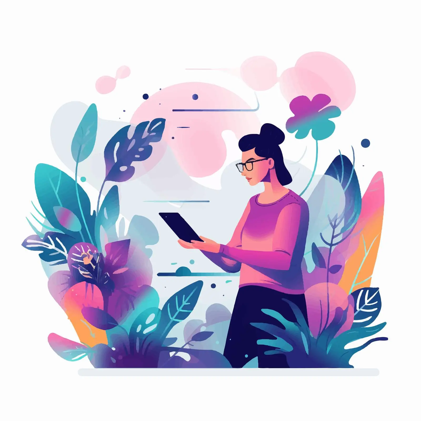 Digital Artist Drawing on Tablet with Stylus – free creative professional image from Dotvec