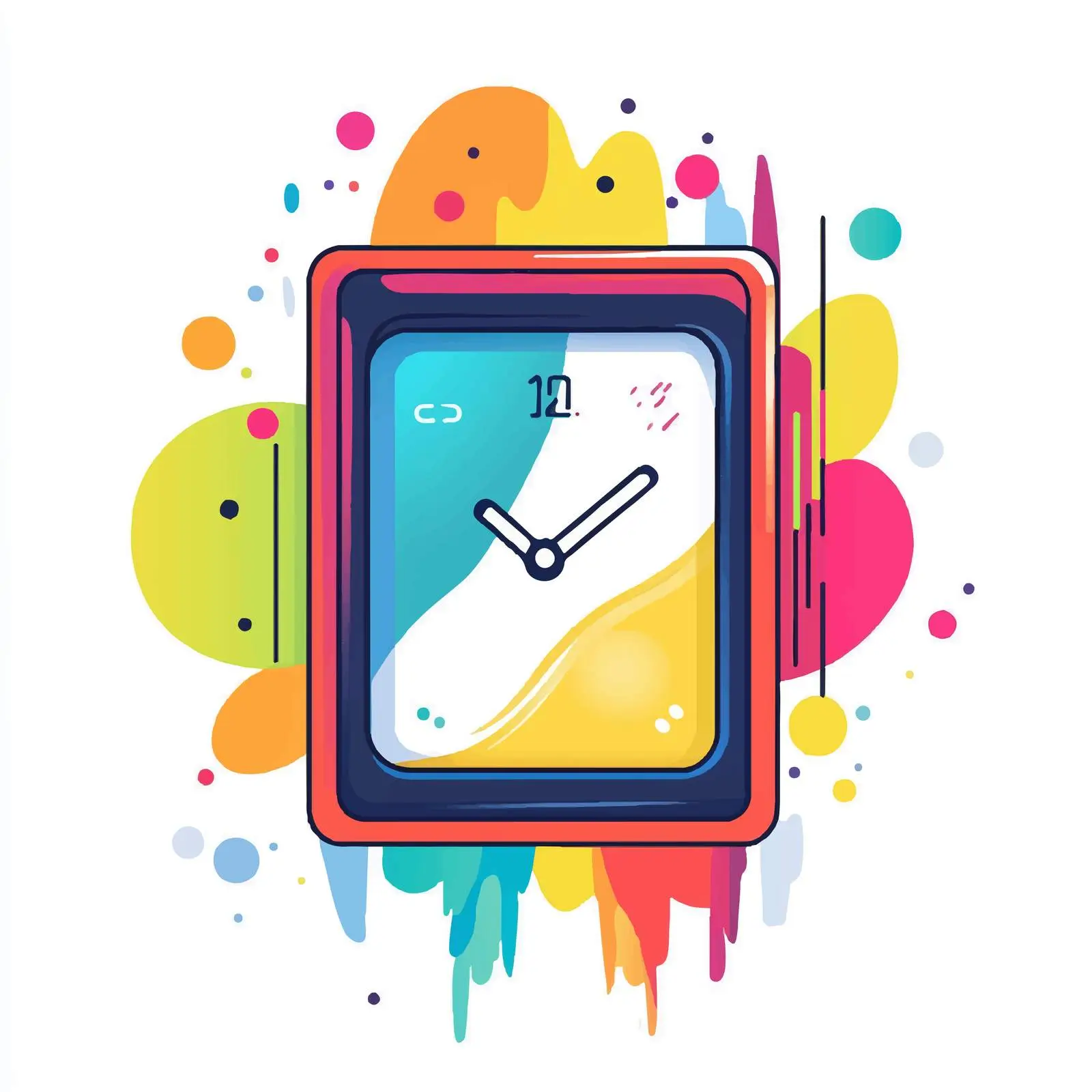 Colorful Digital Clock Icon Design — free download from Dotvec
