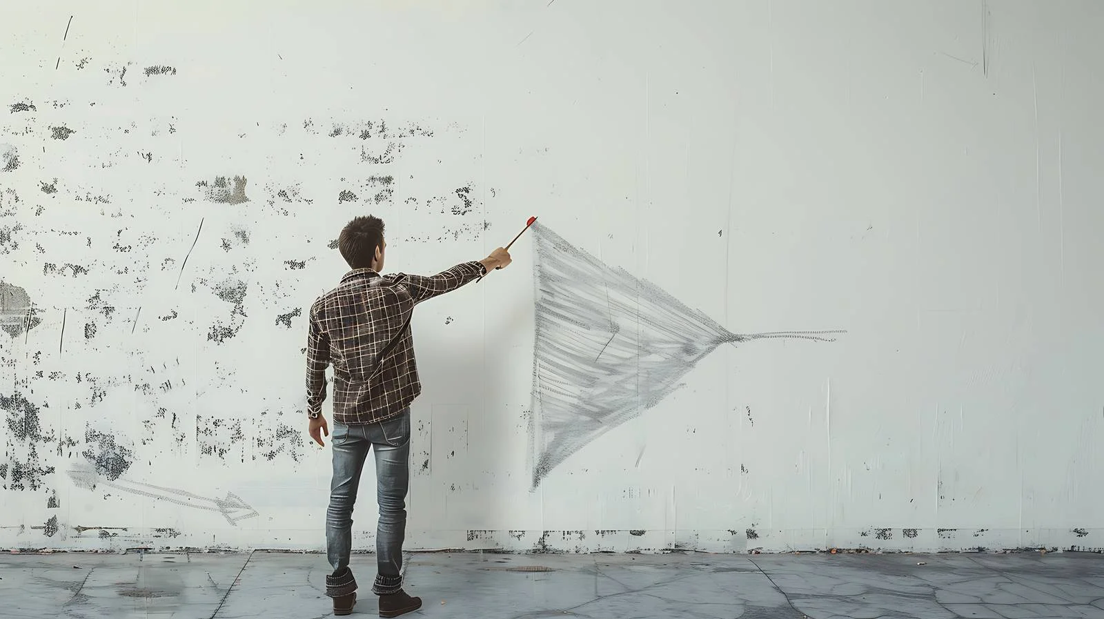 Young Man Drawing Arrow Composite Image — free download from Dotvec