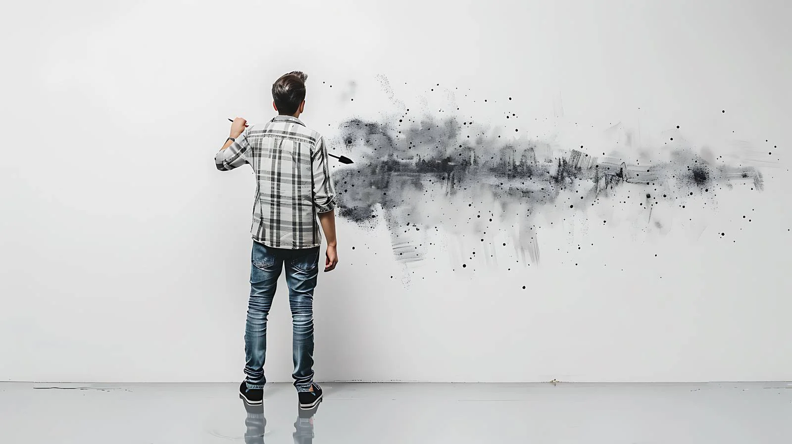 Young Man Drawing Arrow Illustration — free download from Dotvec