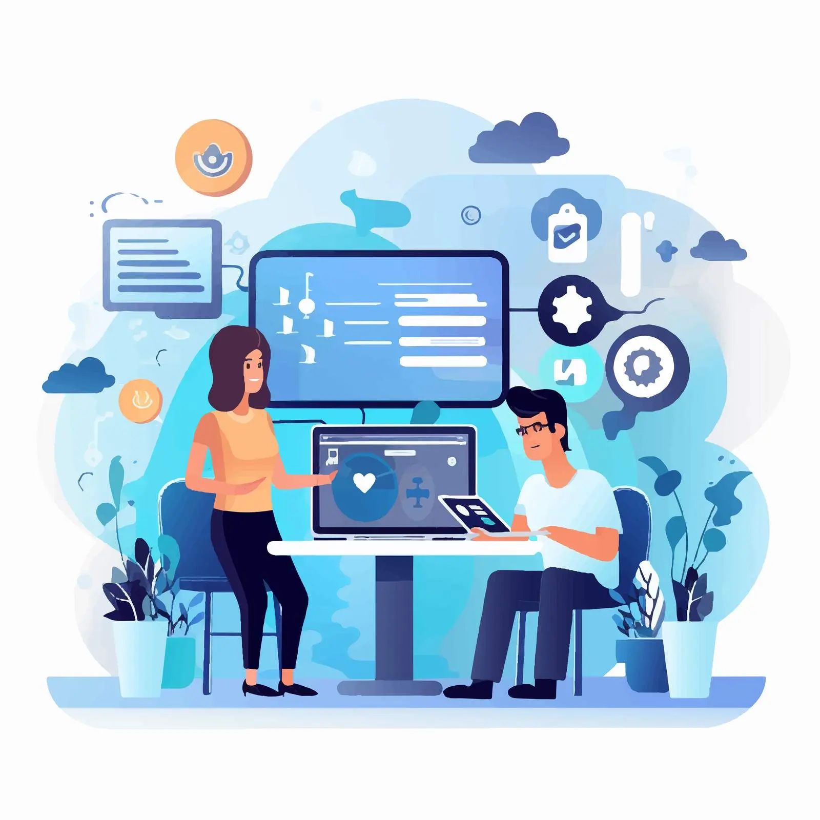 Digital Marketing and Sales Vector Graphic Design — free download from Dotvec