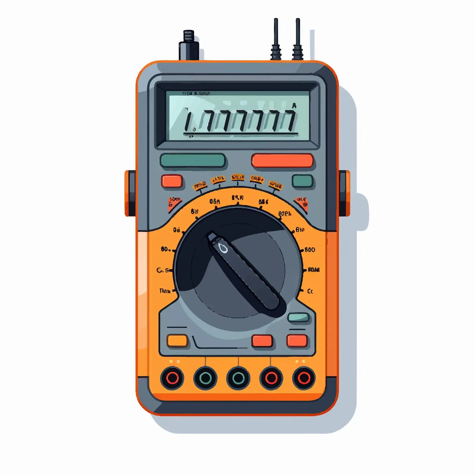 Digital Multitester Vector Illustration on White Background – free testing image from Dotvec