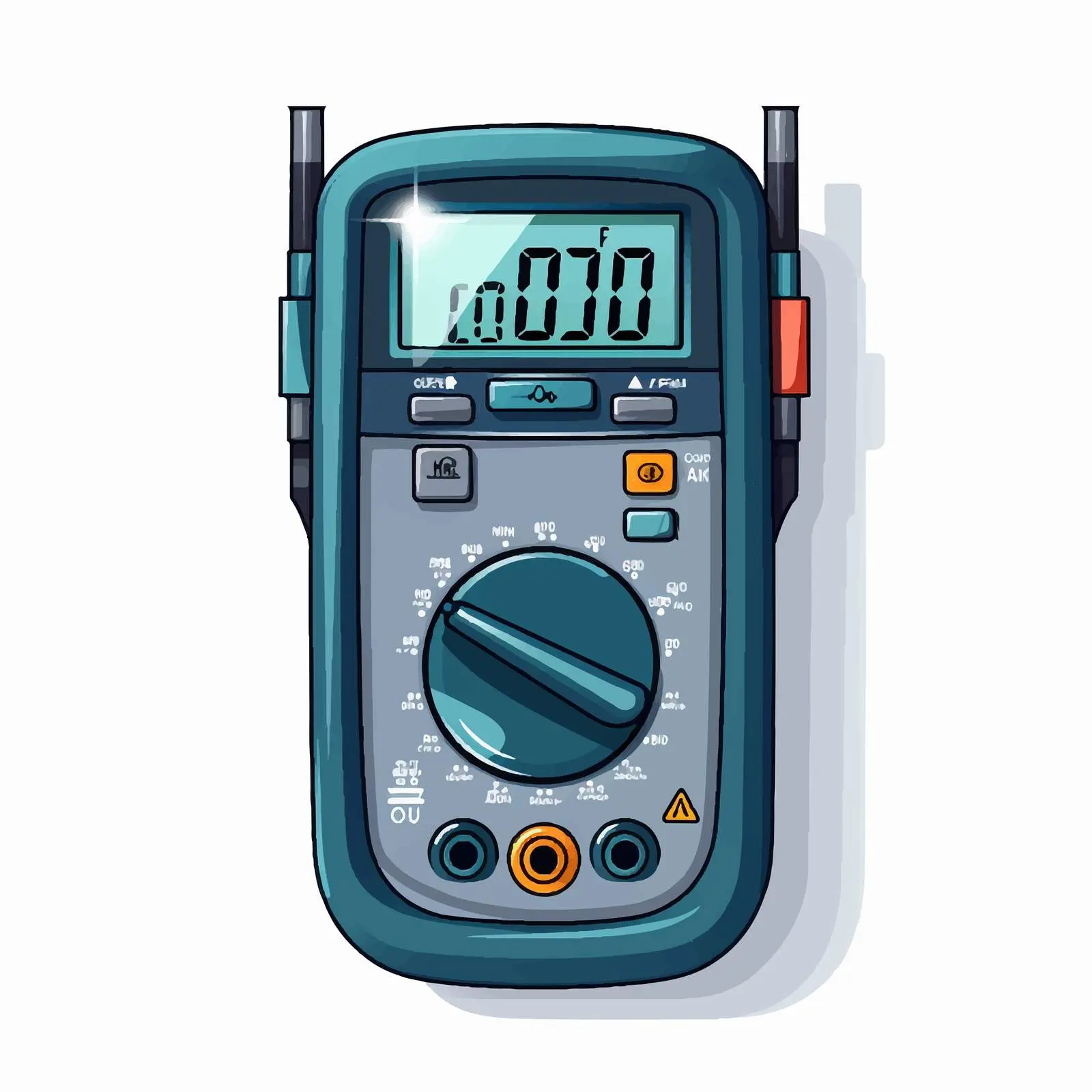 Digital Multitester Vector Illustration on White Background – free testing image from Dotvec