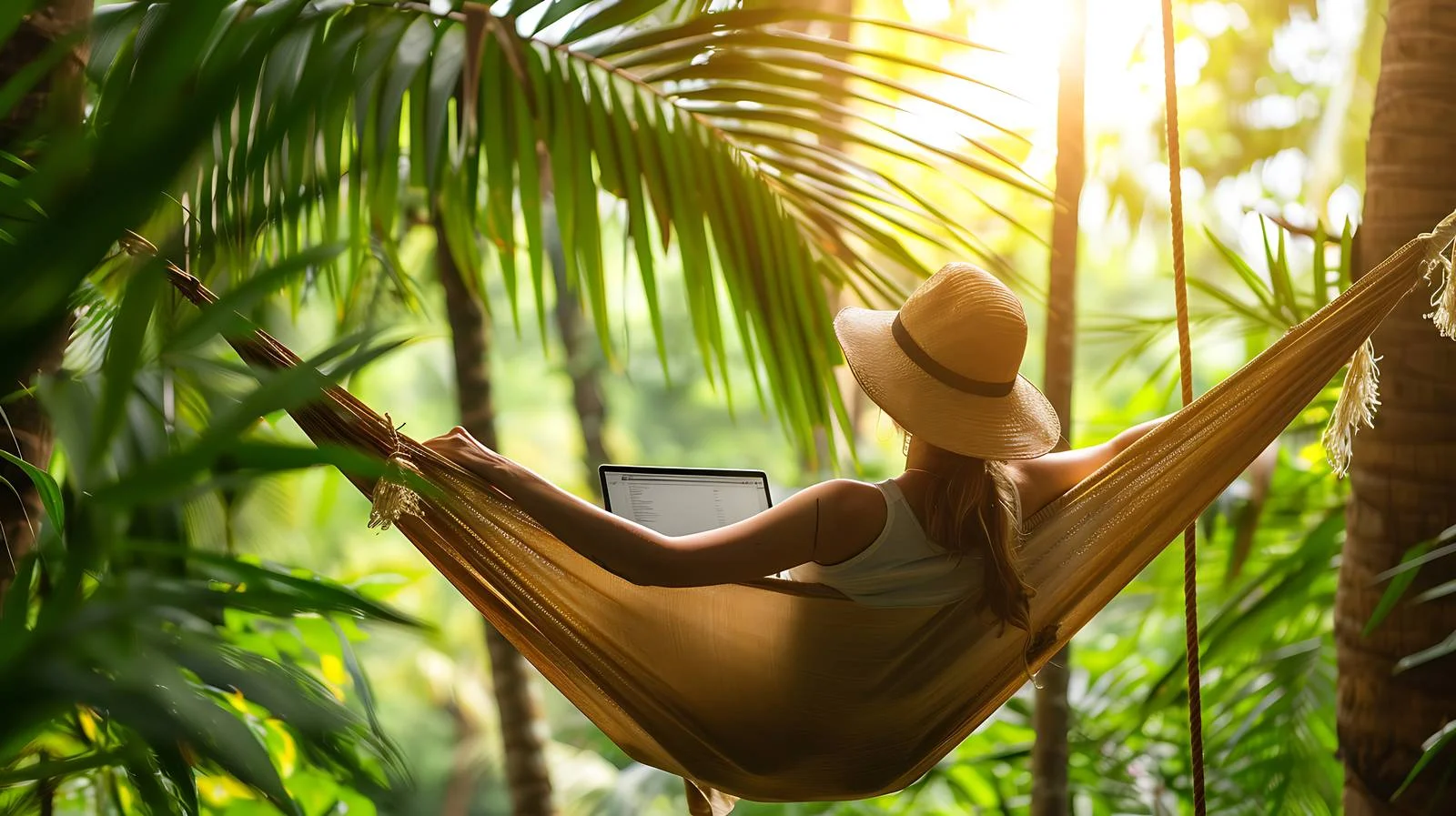 Remote work in nature: Hammock productivity — free download from Dotvec