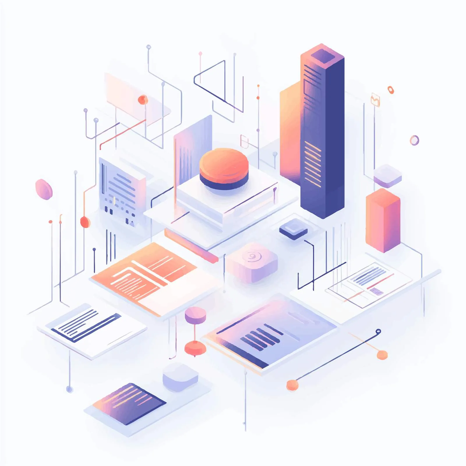 Isometric Digital Solutions Financial Report Vector — free download from Dotvec