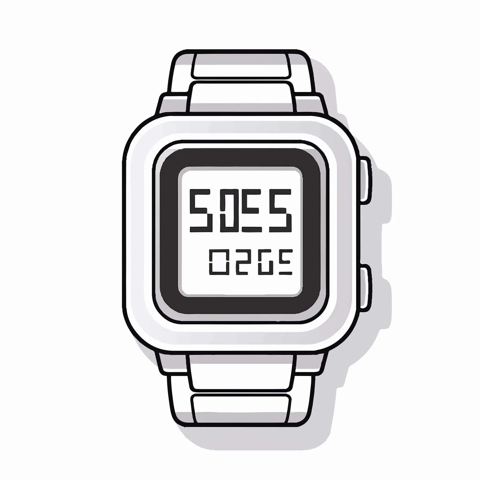Outline Digital Wristwatch Vector Illustration — free download from Dotvec