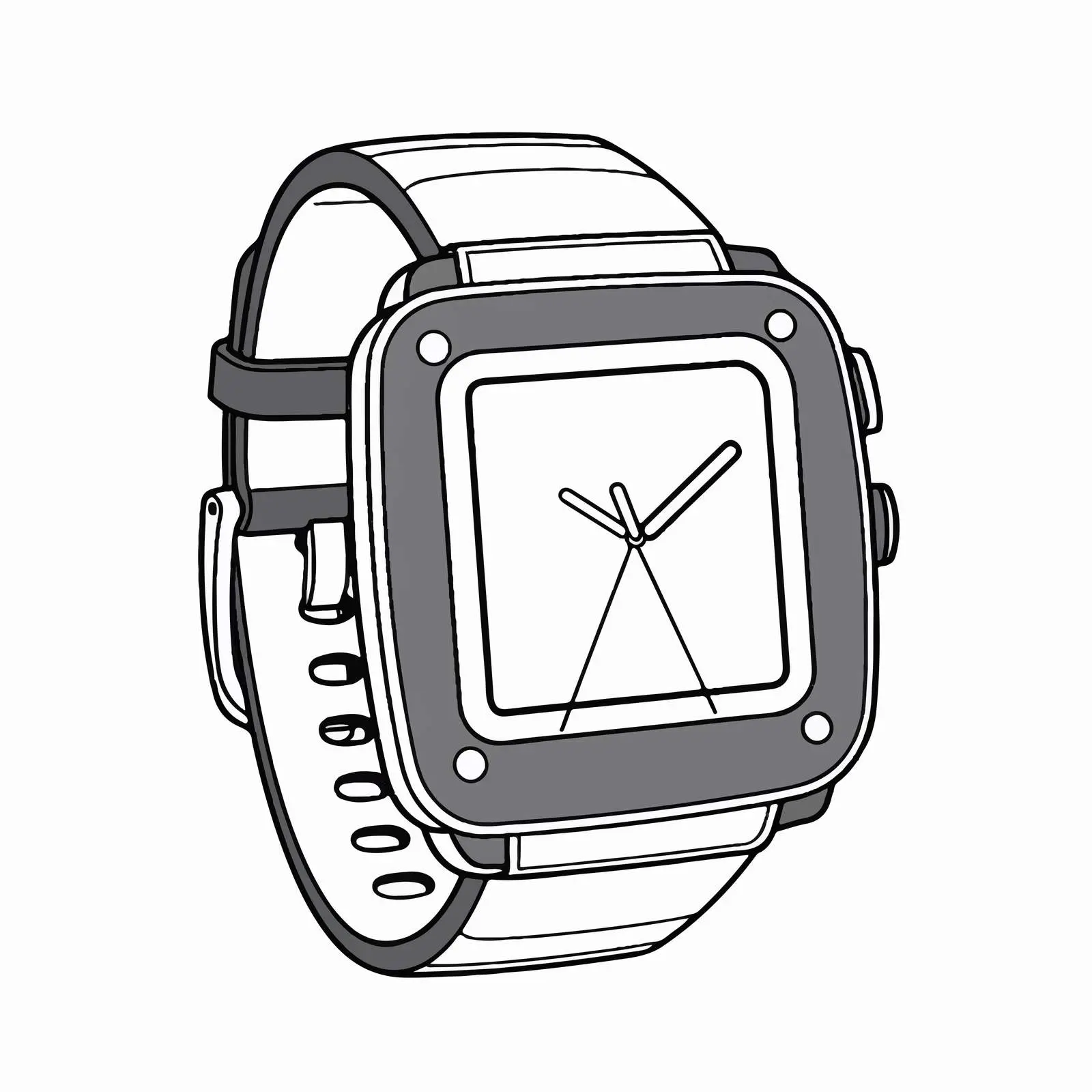 Digital Wristwatch Outline Vector Illustration – free watch face image from Dotvec