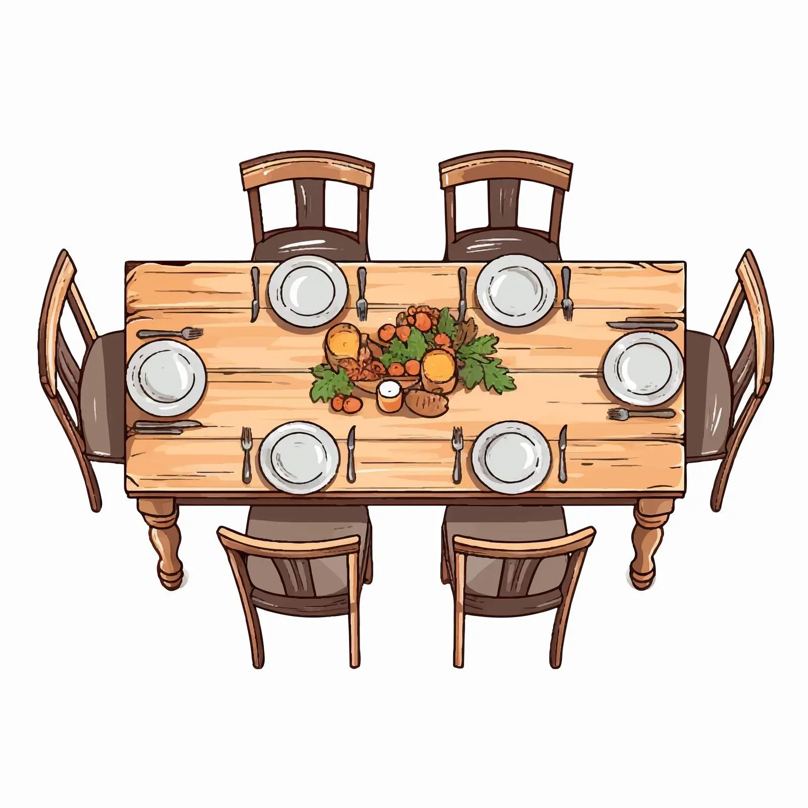 Dining Table Vector Illustration on White Background — free download from Dotvec