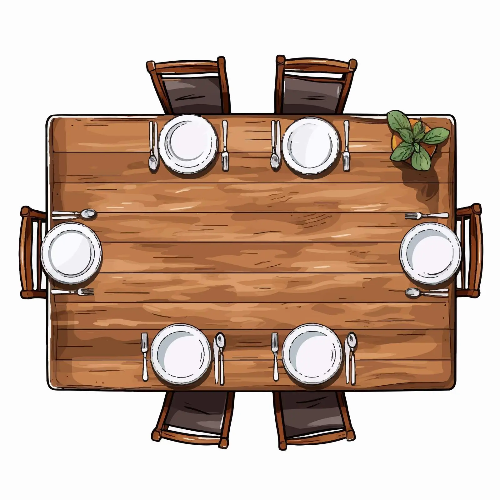 Dining Table Vector Illustration on White Background — free download from Dotvec