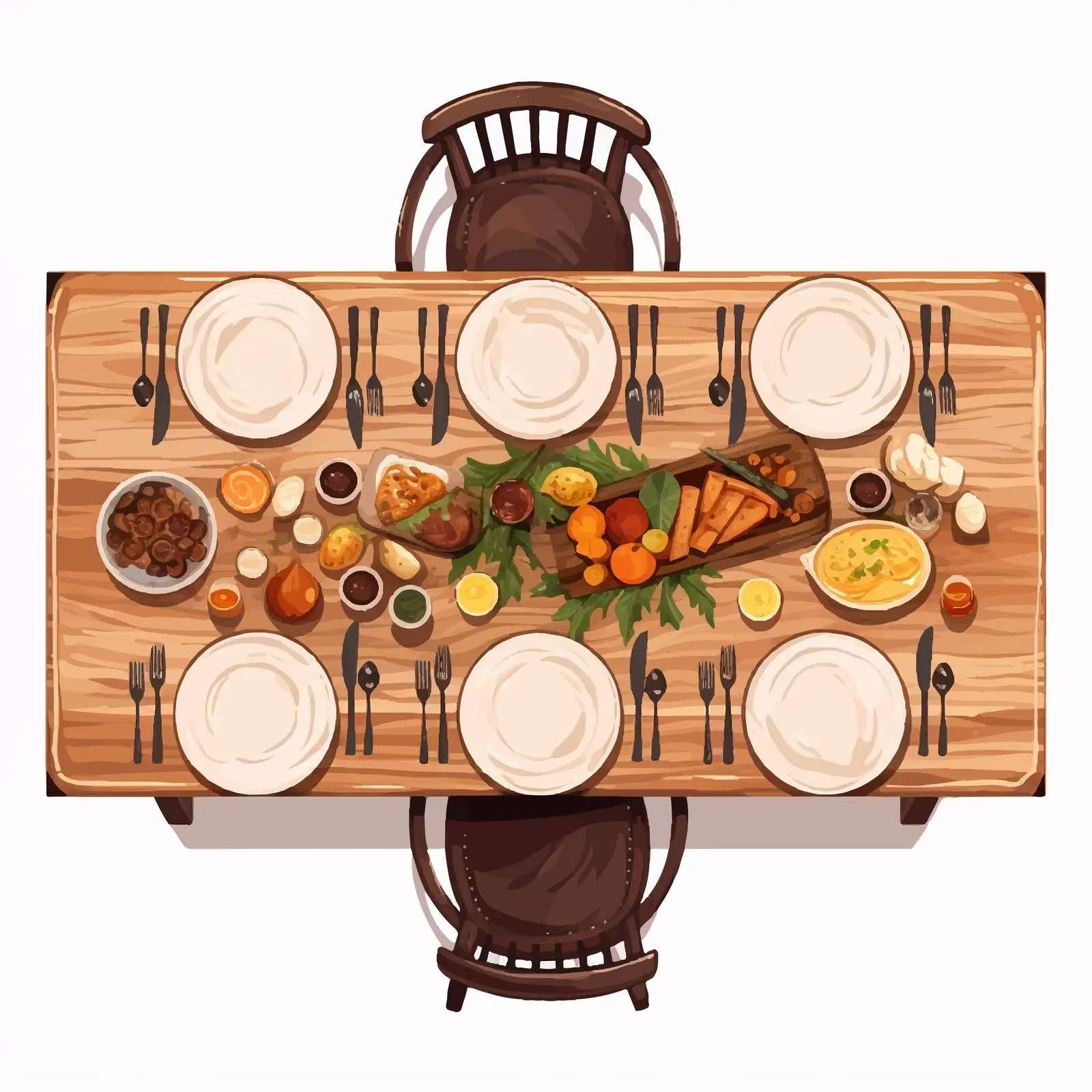 Isolated Dining Table Vector Illustration on White — free download from Dotvec