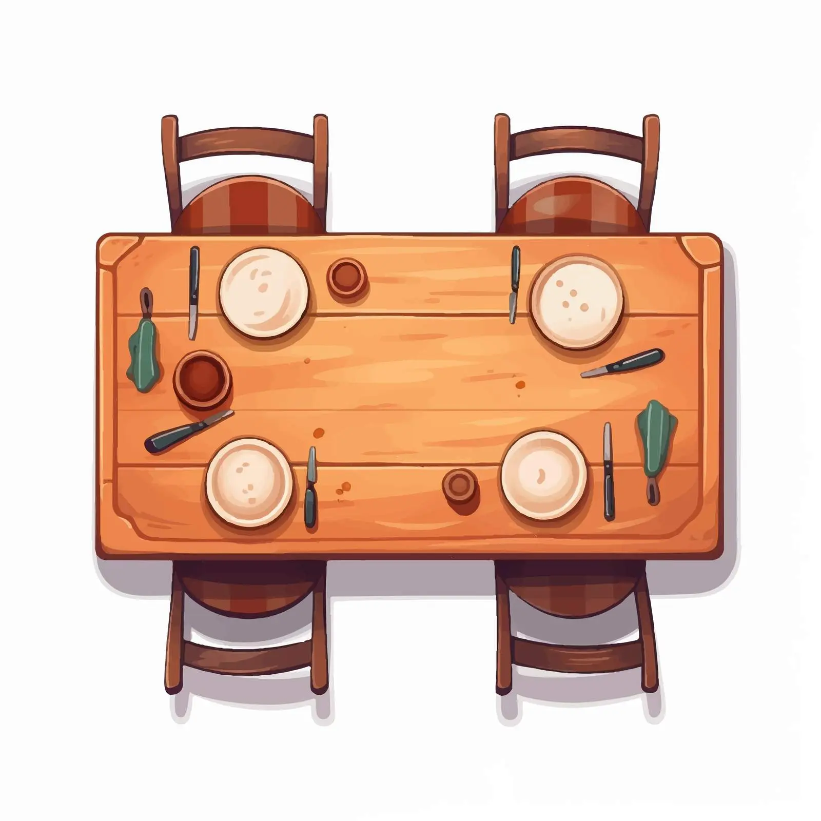 Modern Dining Table Vector Illustration on White Background — free download from Dotvec