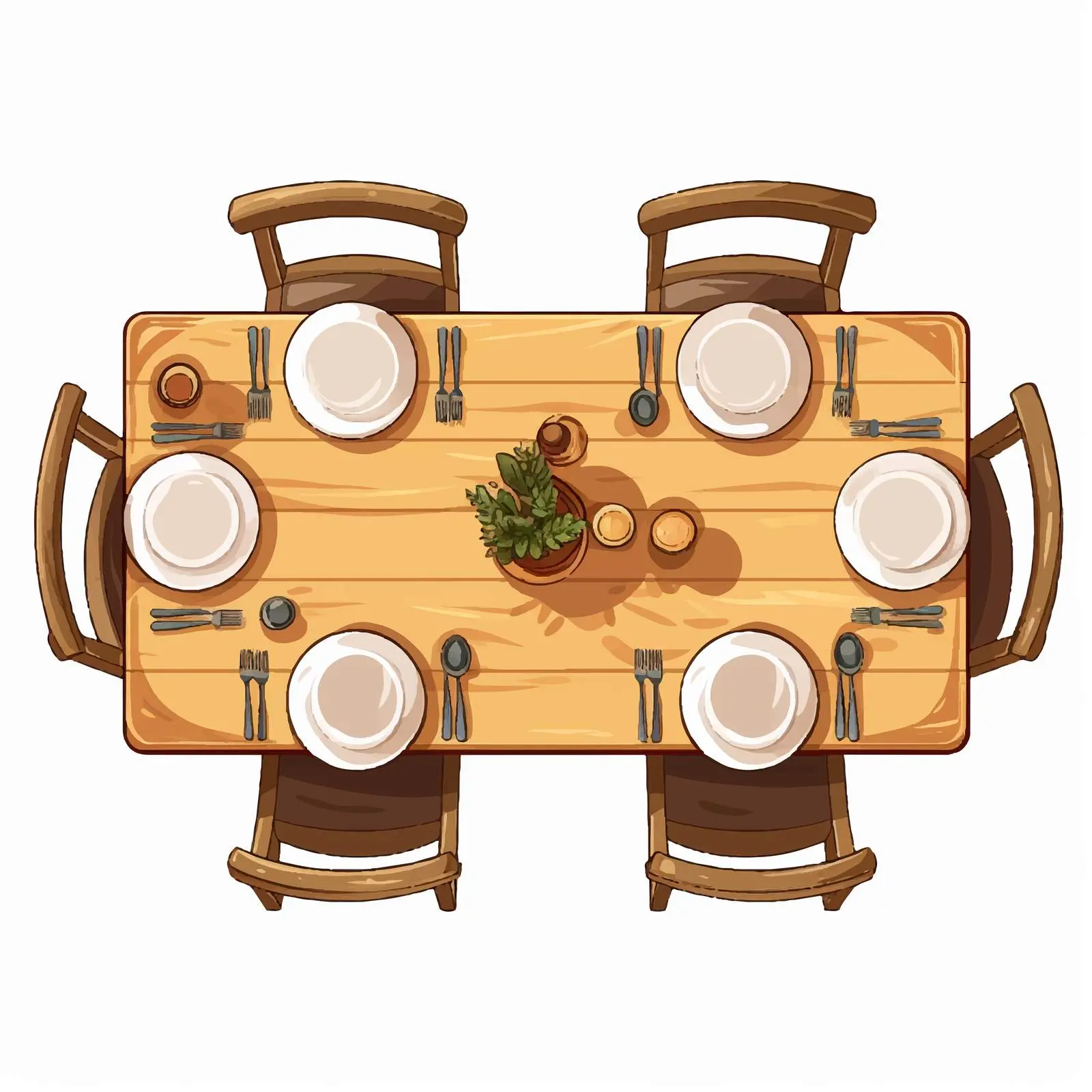 Stylish Dining Table Vector Illustration — free download from Dotvec