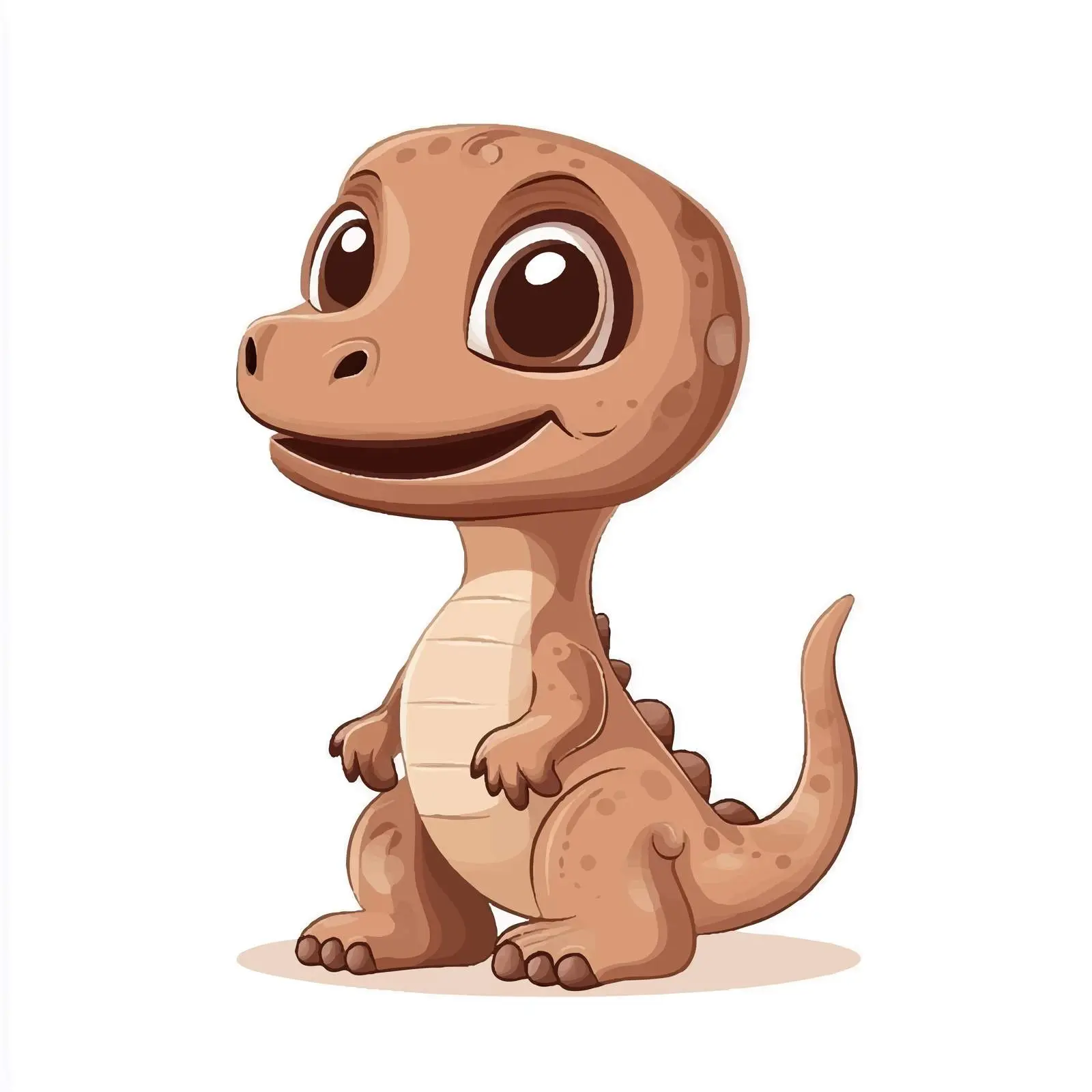 Smiling Brown Dinosaur Vector Illustration — free download from Dotvec