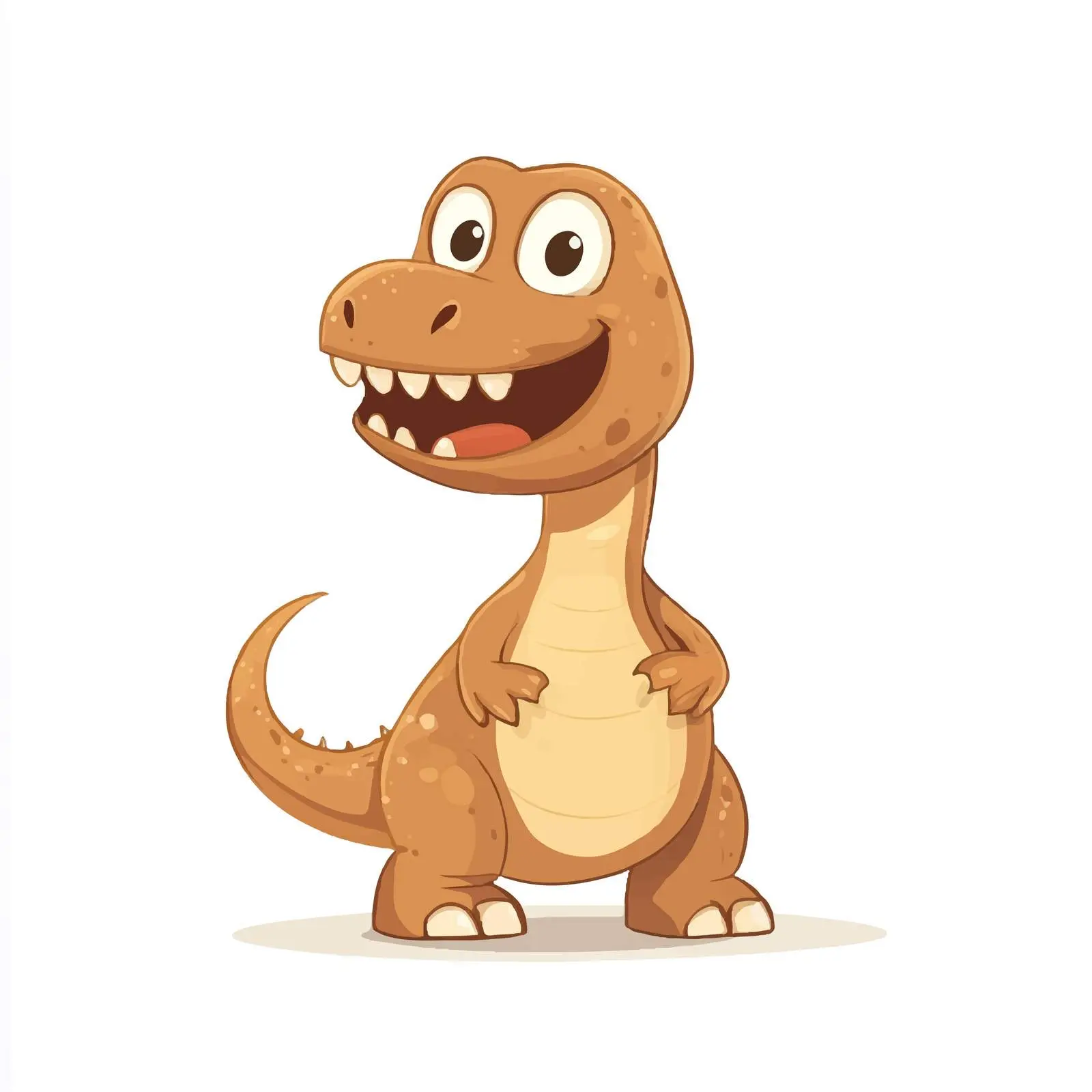 Brown Smiling Dinosaur Illustration Vector — free download from Dotvec