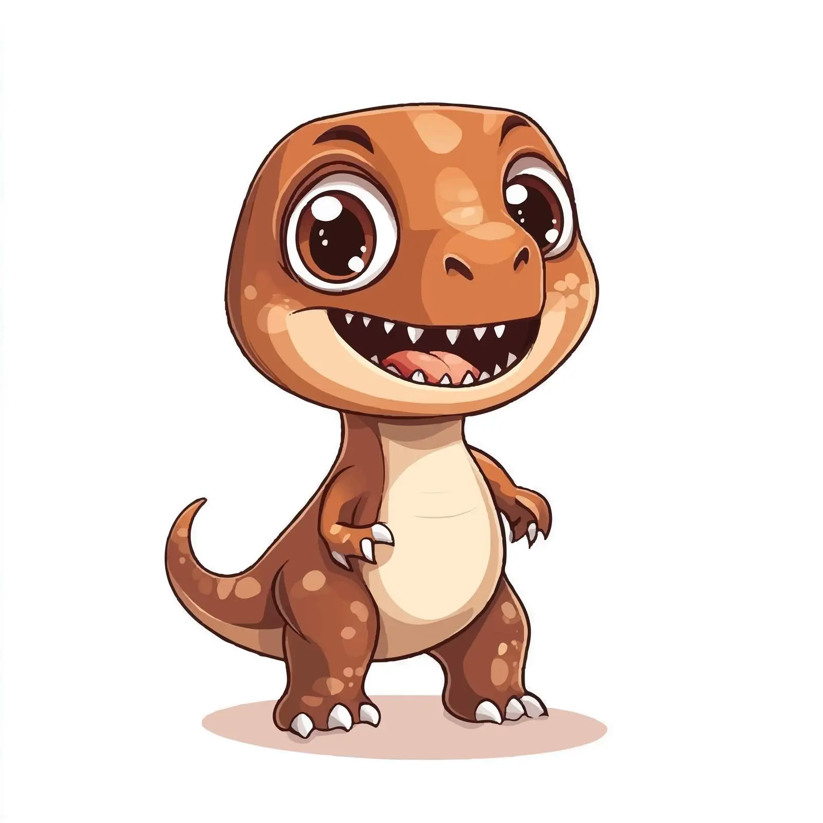 Smiling Brown Dinosaur Vector Illustration — free download from Dotvec