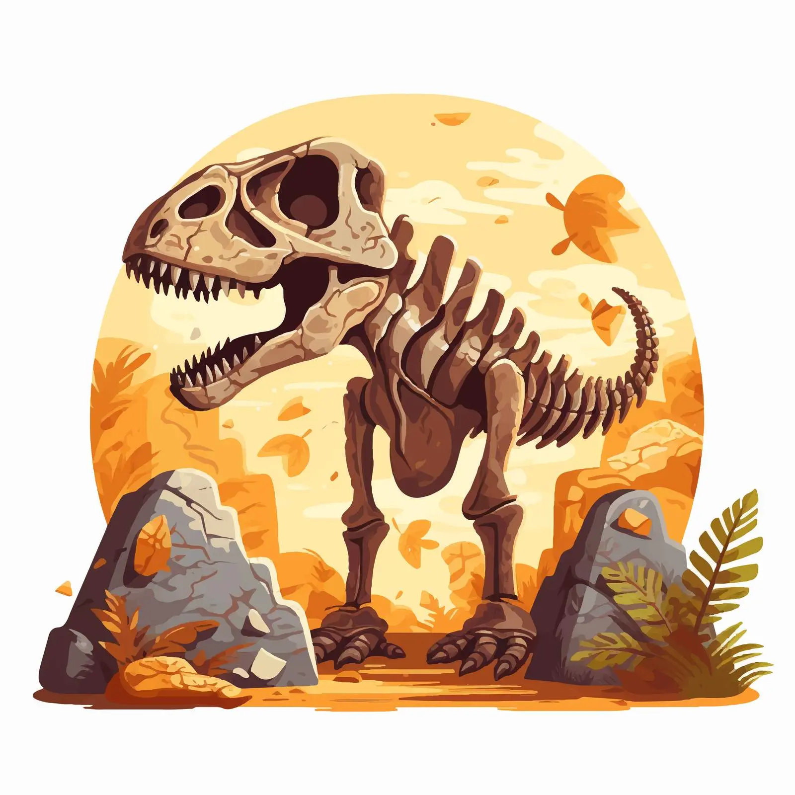 Ancient Dinosaur Fossil Imprint Vector Artwork — free download from Dotvec