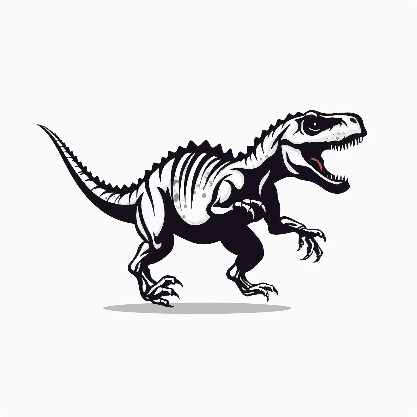 Dinosaur Rex Skeleton Running Silhouette Vector – free fossil image from Dotvec