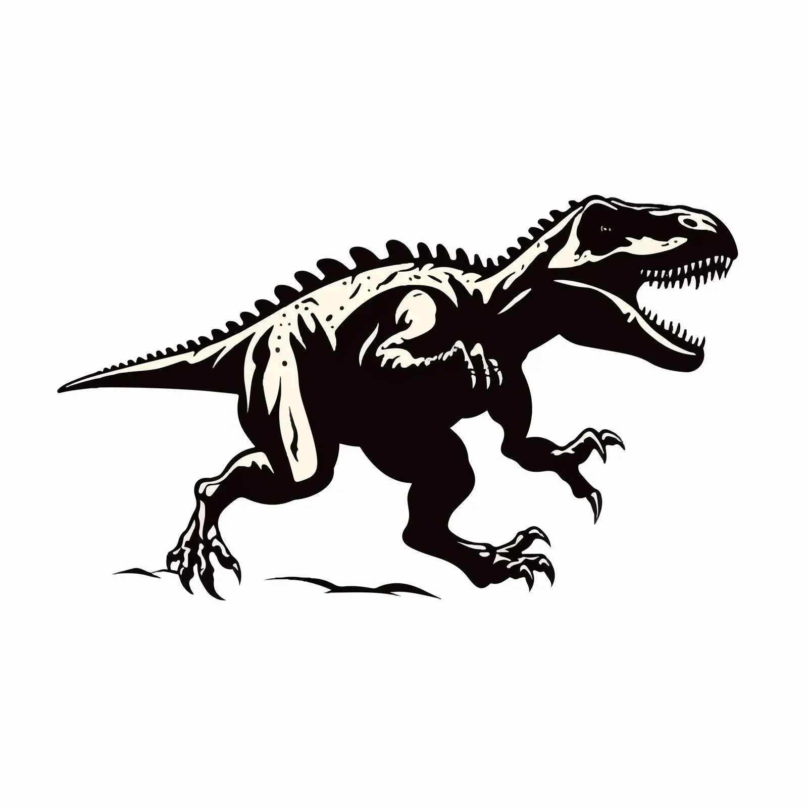 Dinosaur Rex Skeleton Silhouette Illustration – free wild animals image from Dotvec
