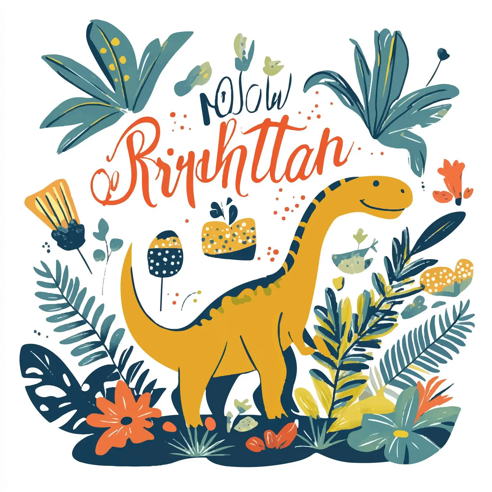 Dinosaur Birthday Silhouette Vector Illustration — free download from Dotvec