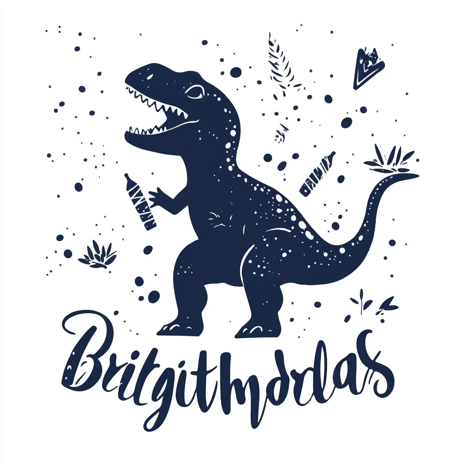 Dinosaur Silhouette Birthday Vector Illustration — free download from Dotvec