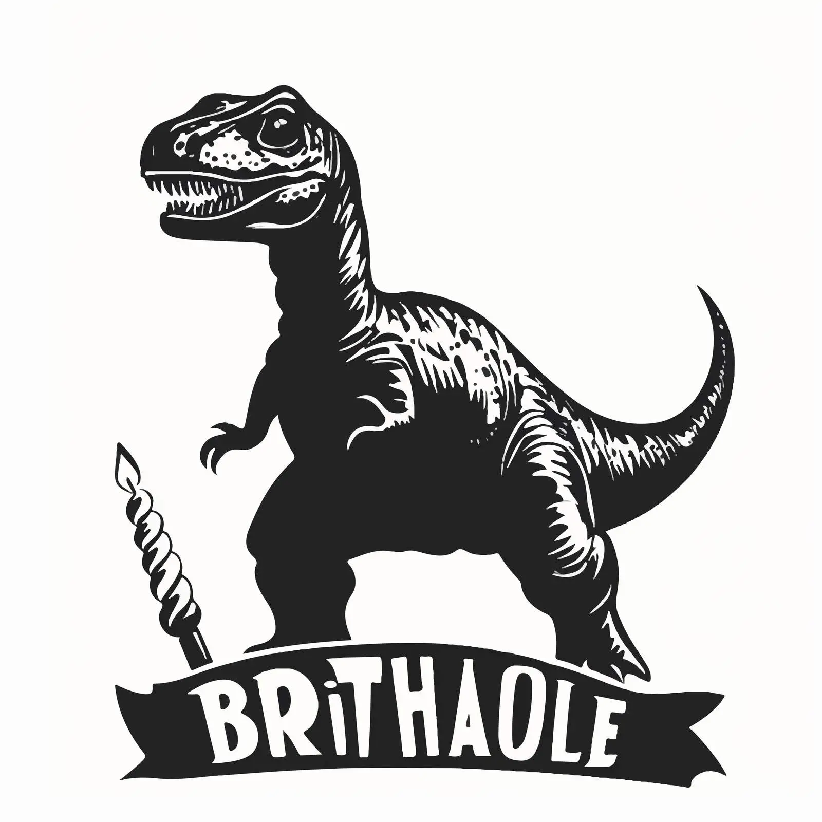 Dinosaur Silhouette Birthday Vector Illustration – free jurassic image from Dotvec