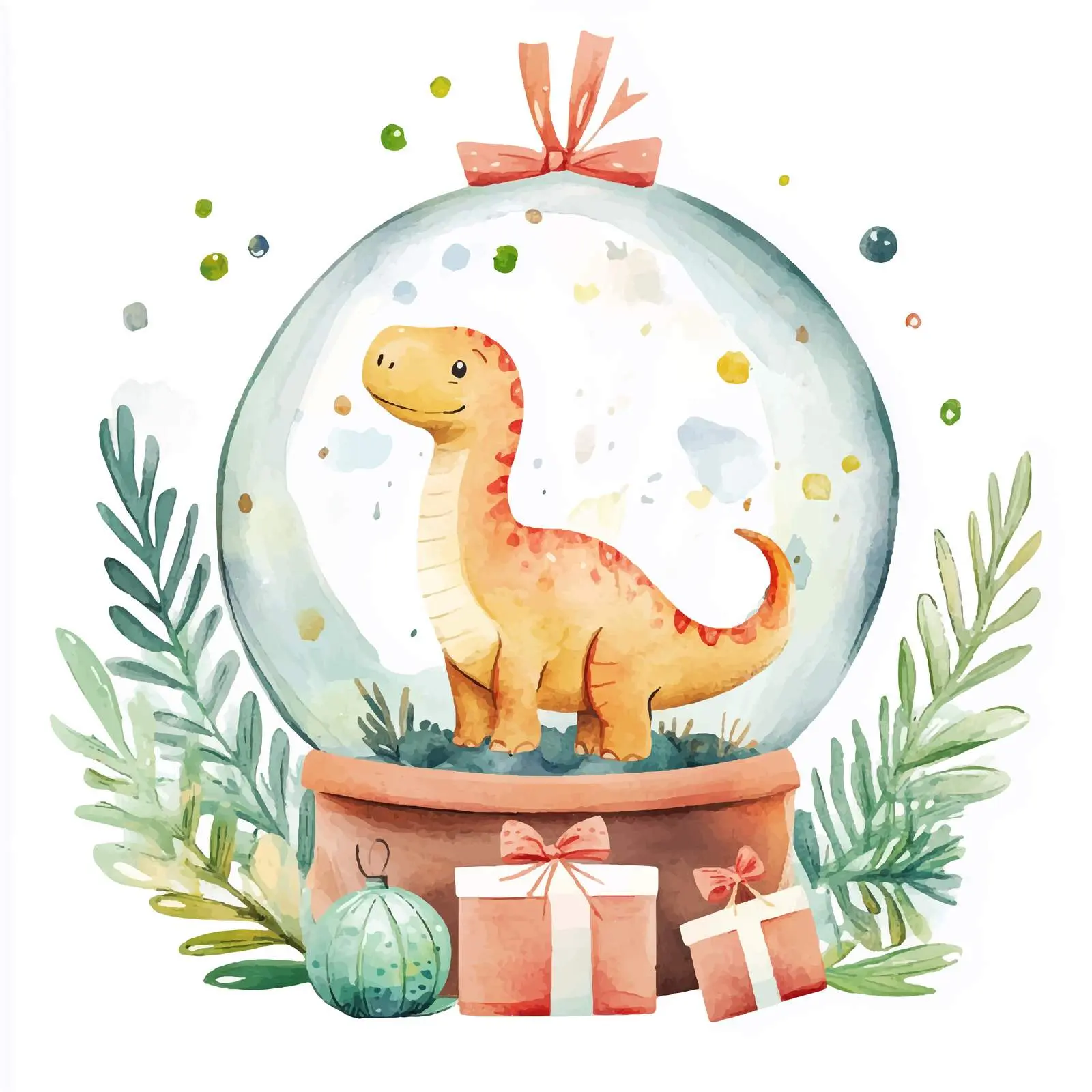 Watercolor Dinosaur Volcano Clipart for Gifts — free download from Dotvec