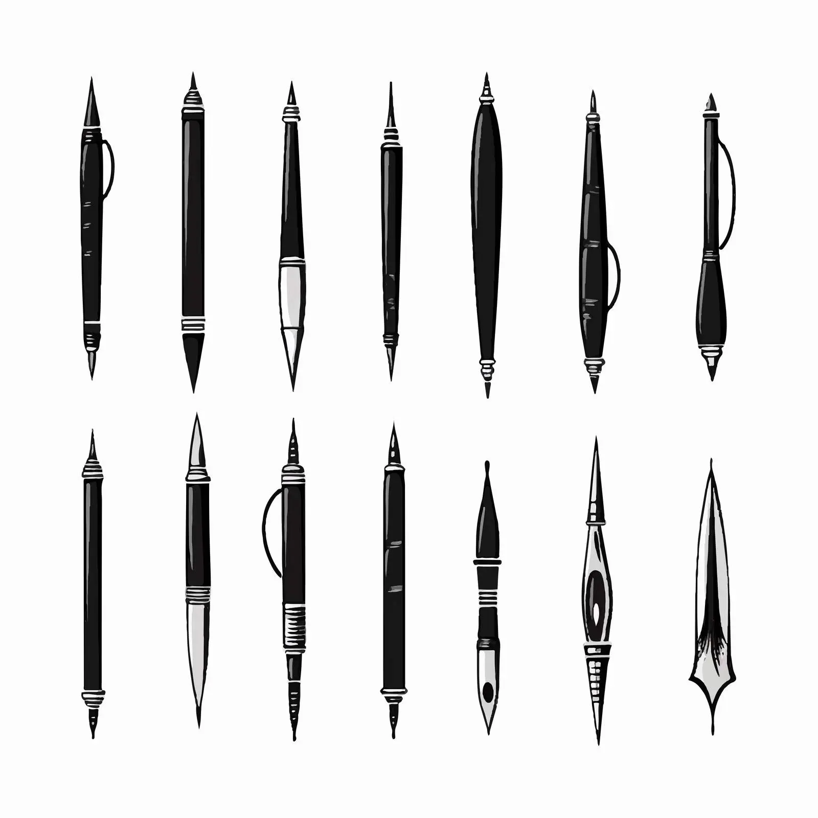 Dip Pen Tools for Calligraphy and Drawing — free download from Dotvec