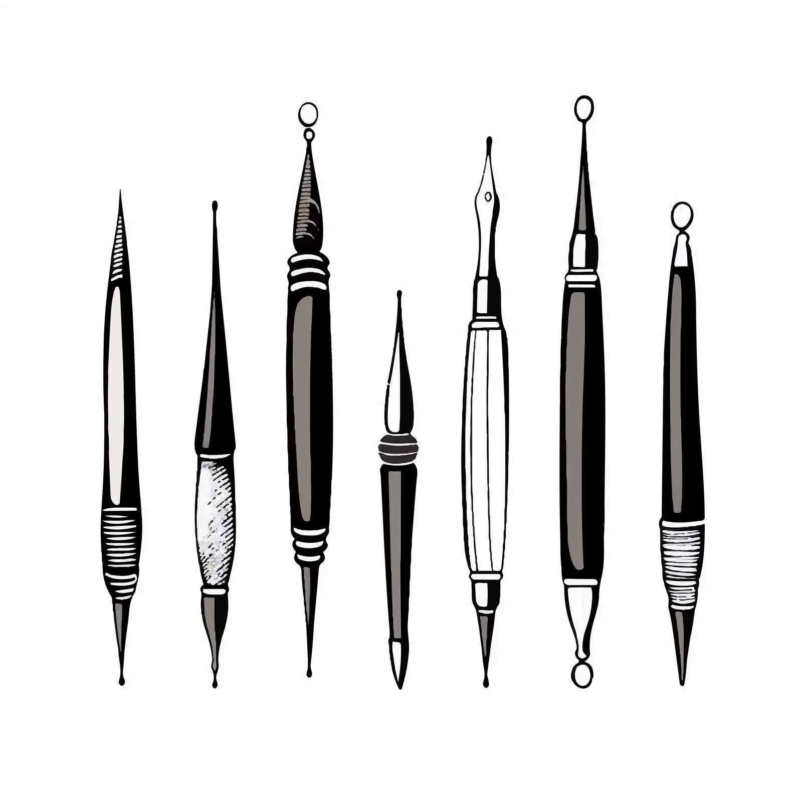 Dip Pen Tools with Metal Tips for Calligraphy — free download from Dotvec