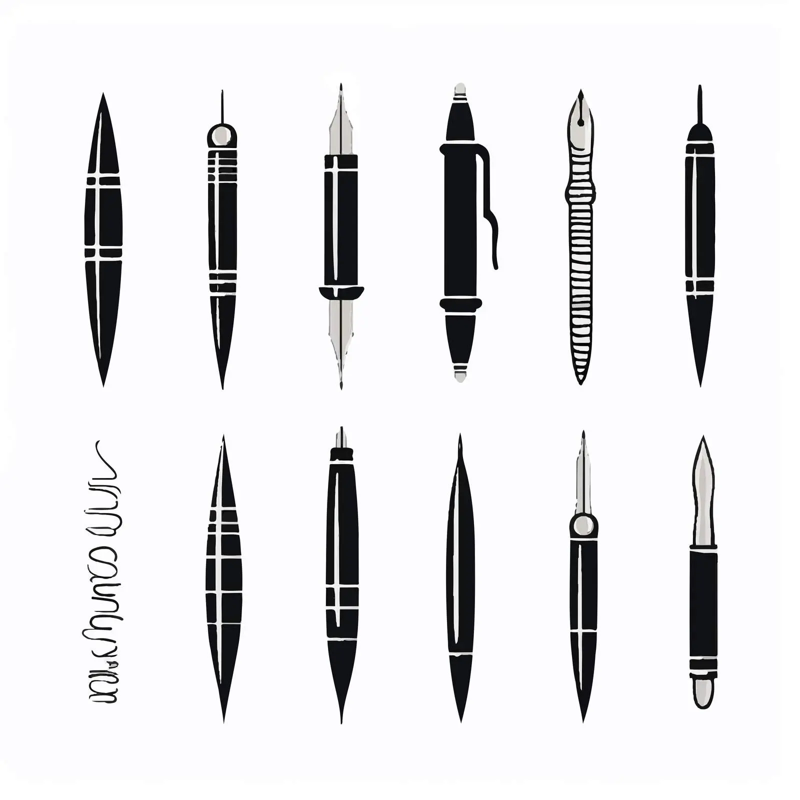 Metal Tip Dip Pen Tools for Calligraphy Art — free download from Dotvec