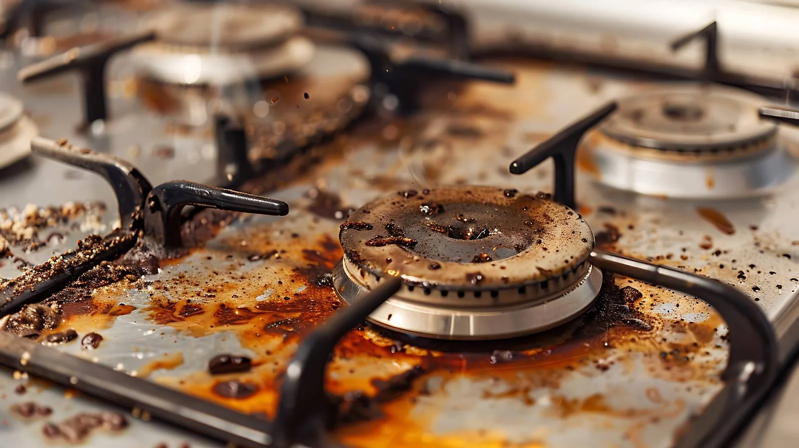 Greasy kitchen gas stove surface cleaning — free download from Dotvec