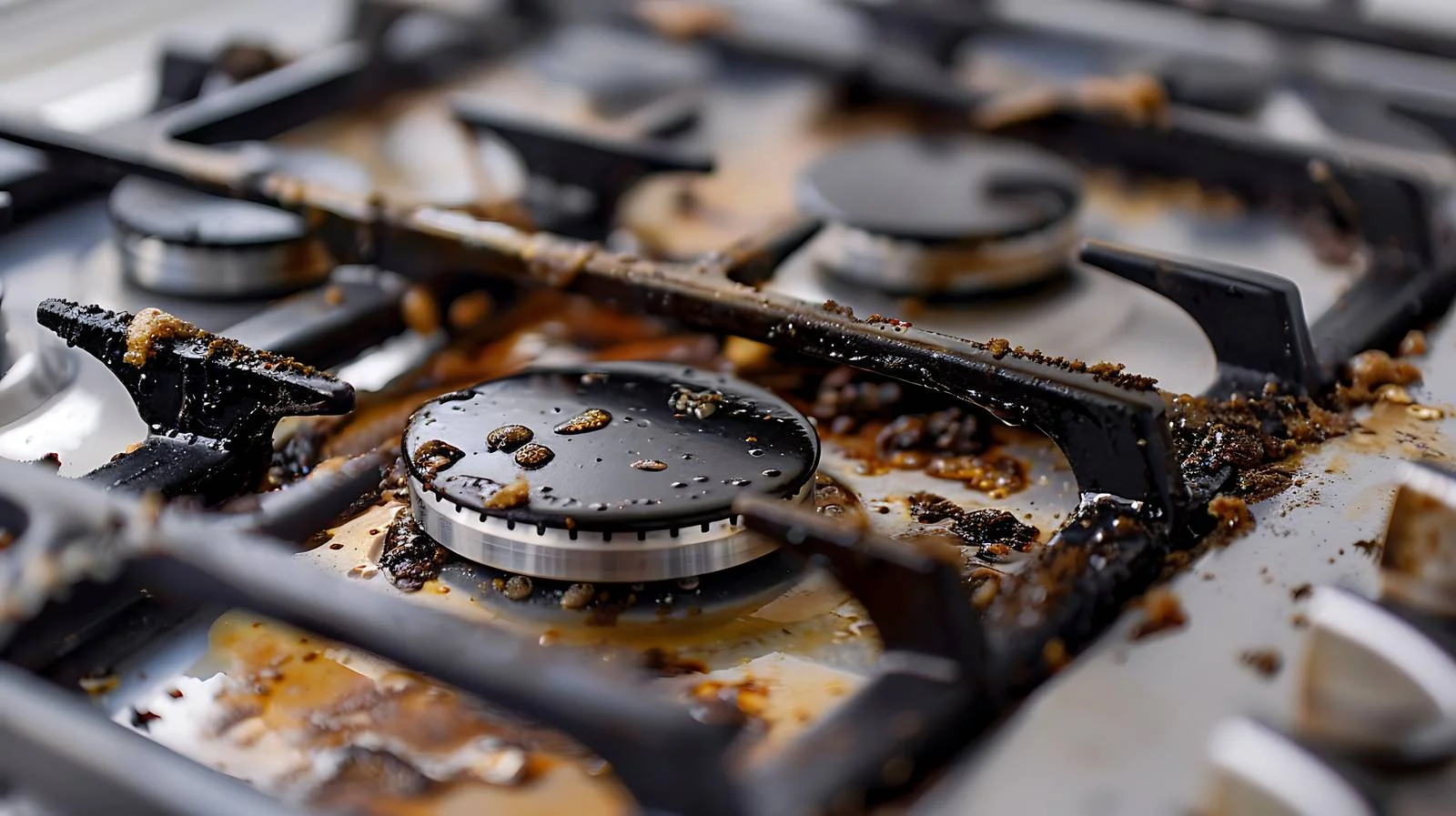 Grease-Smeared Kitchen Gas Stove Surface — free download from Dotvec