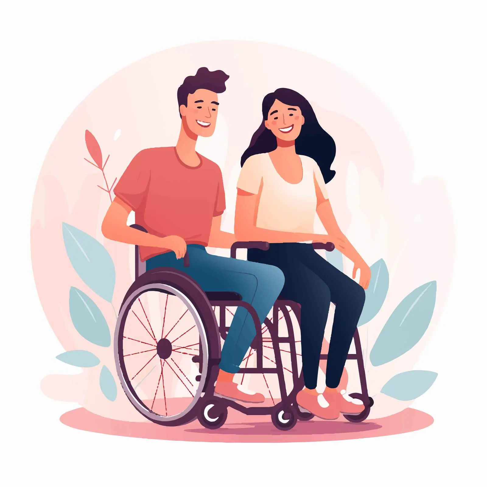 Disabled Woman and Partner in Wheelchair — free download from Dotvec