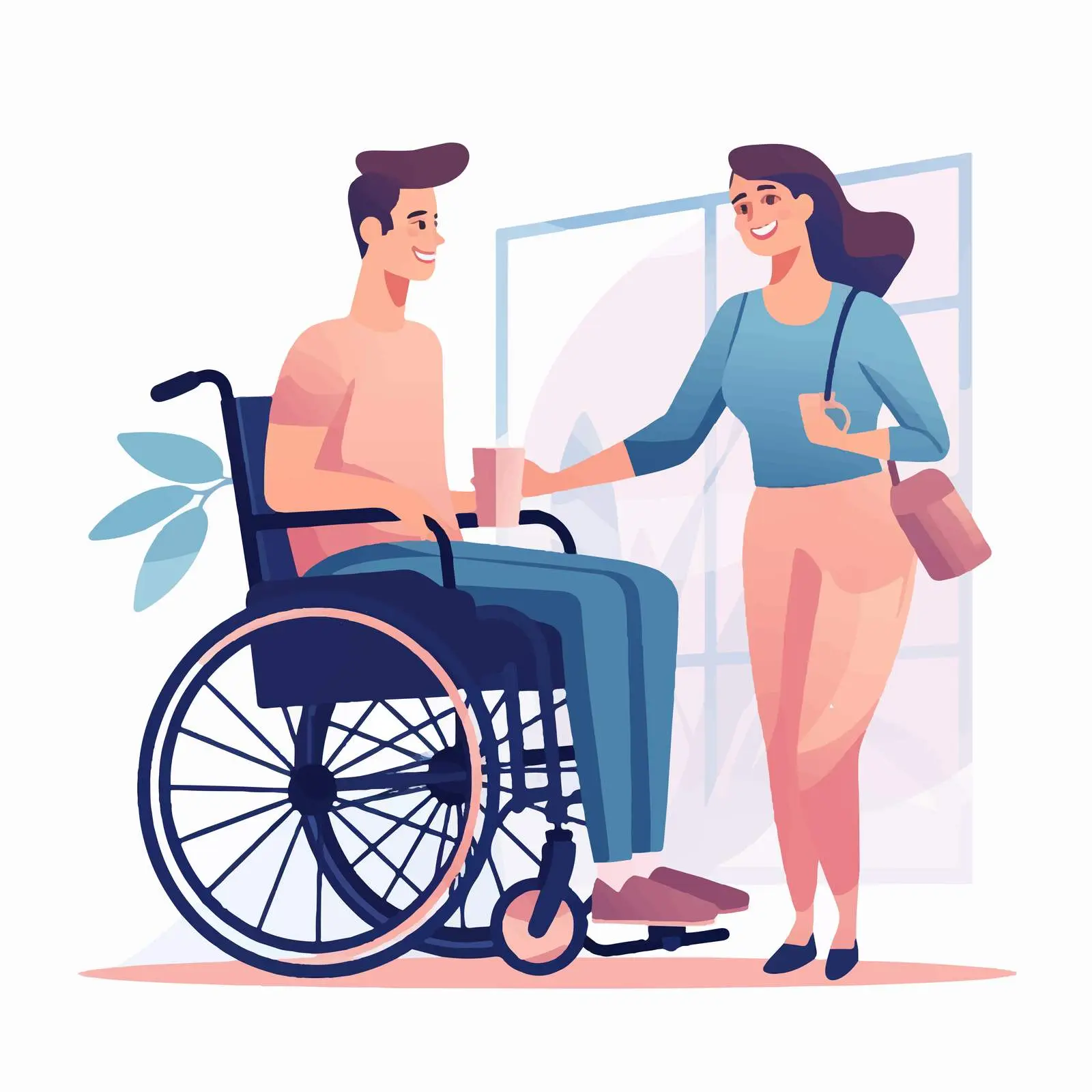 Disabled Woman in Wheelchair with Partner – free shared experiences image from Dotvec